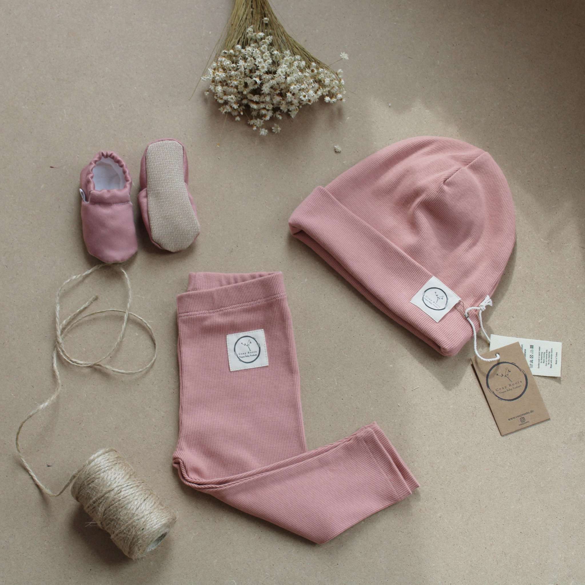 Organic Rib Beanie - Dusty Rose - Image 6