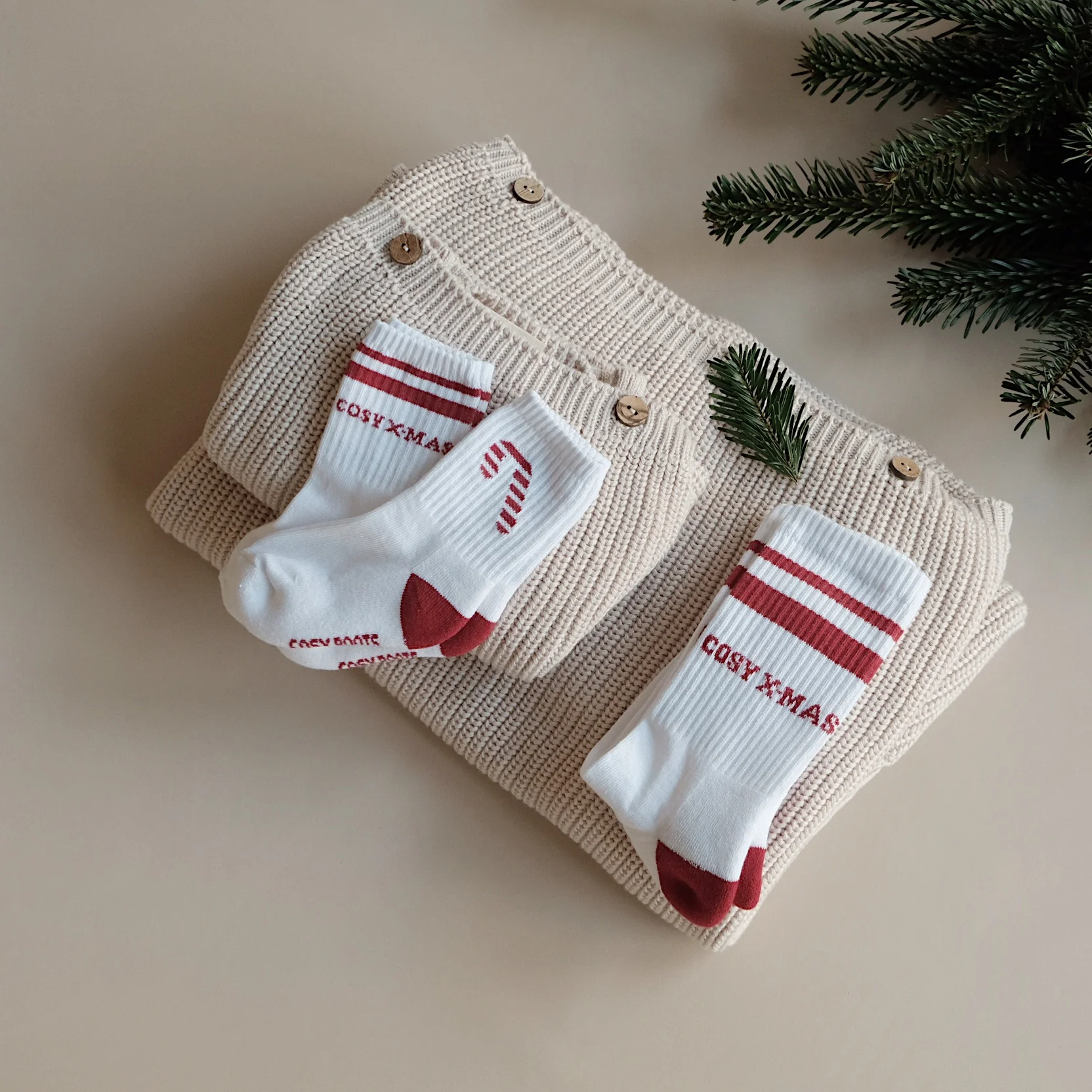 Organic Christmas Socks Red - 2 Pack - Image 13