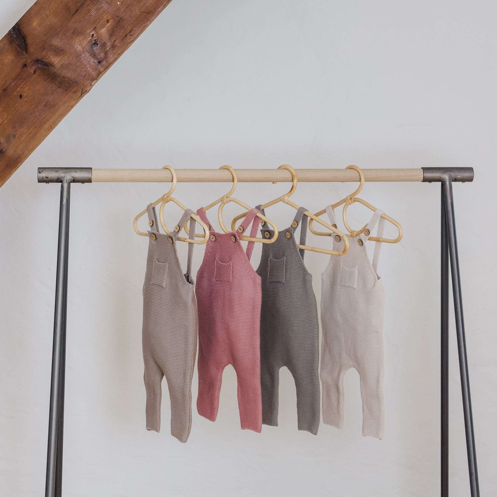 Organic Knit Dungarees - Sand - SALE - Image 20