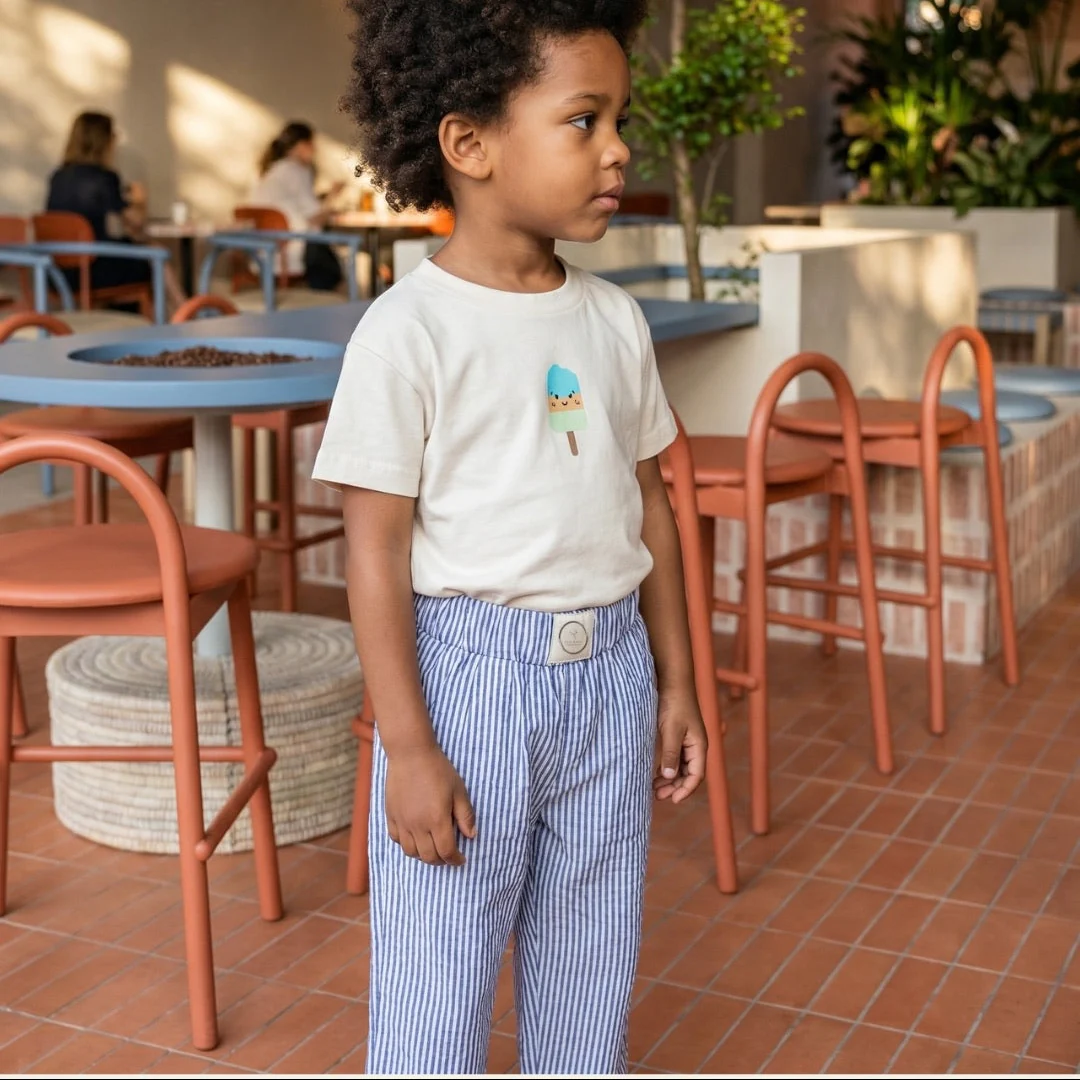 Organic Lounge Pants - Navy Striped - Image 15