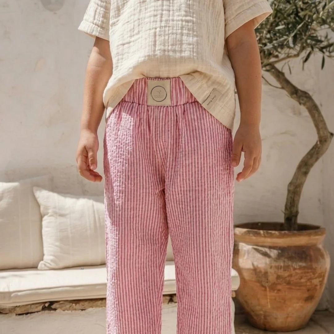 Organic Lounge Pants - Pink Striped - Image 11