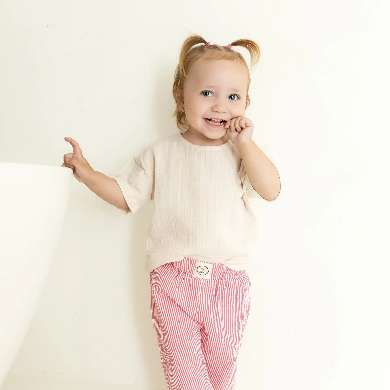 Organic Lounge Pants - Pink Striped - Image 8