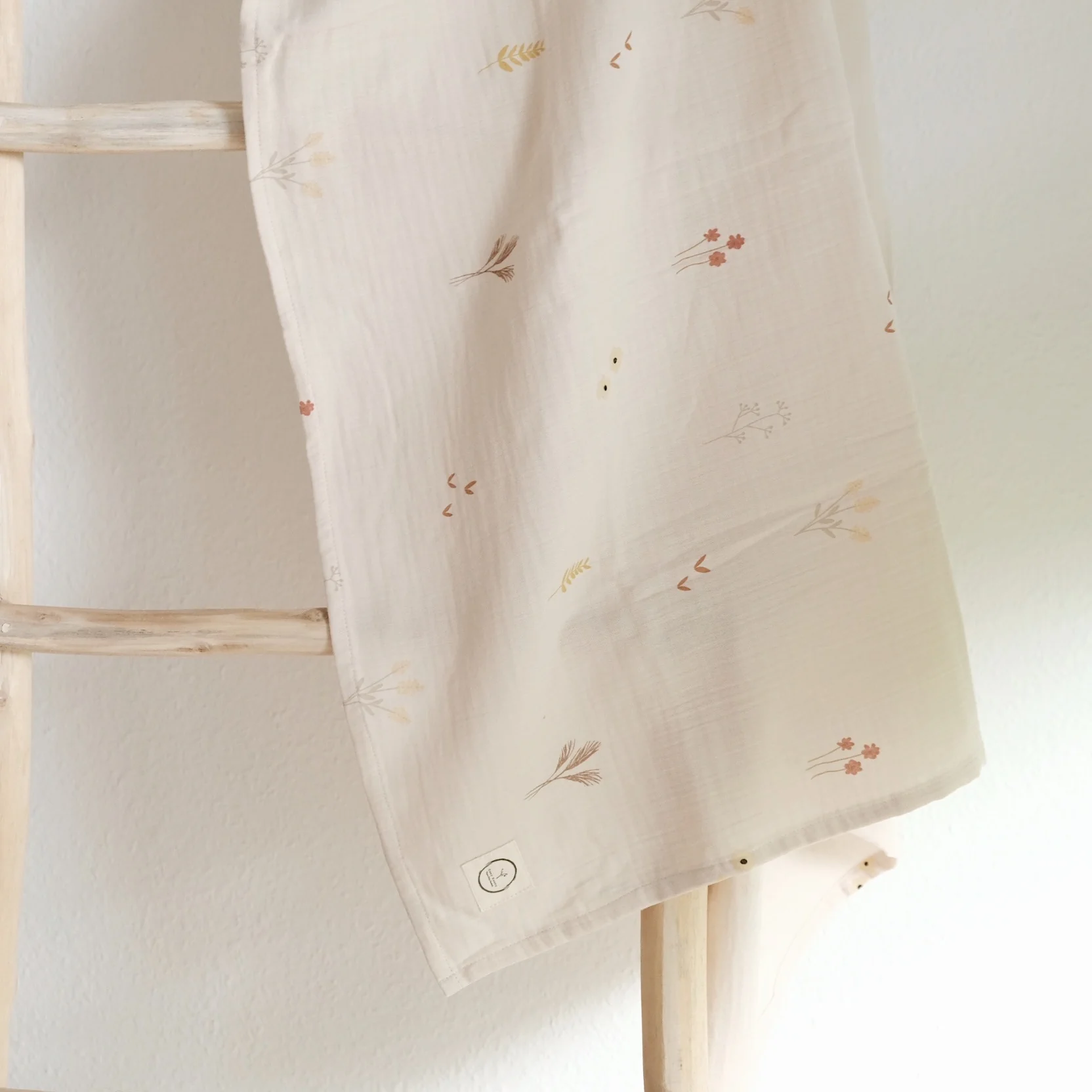 Organic Muslin Swaddle - Wildflowers -120x120cm - SALE - Image 5