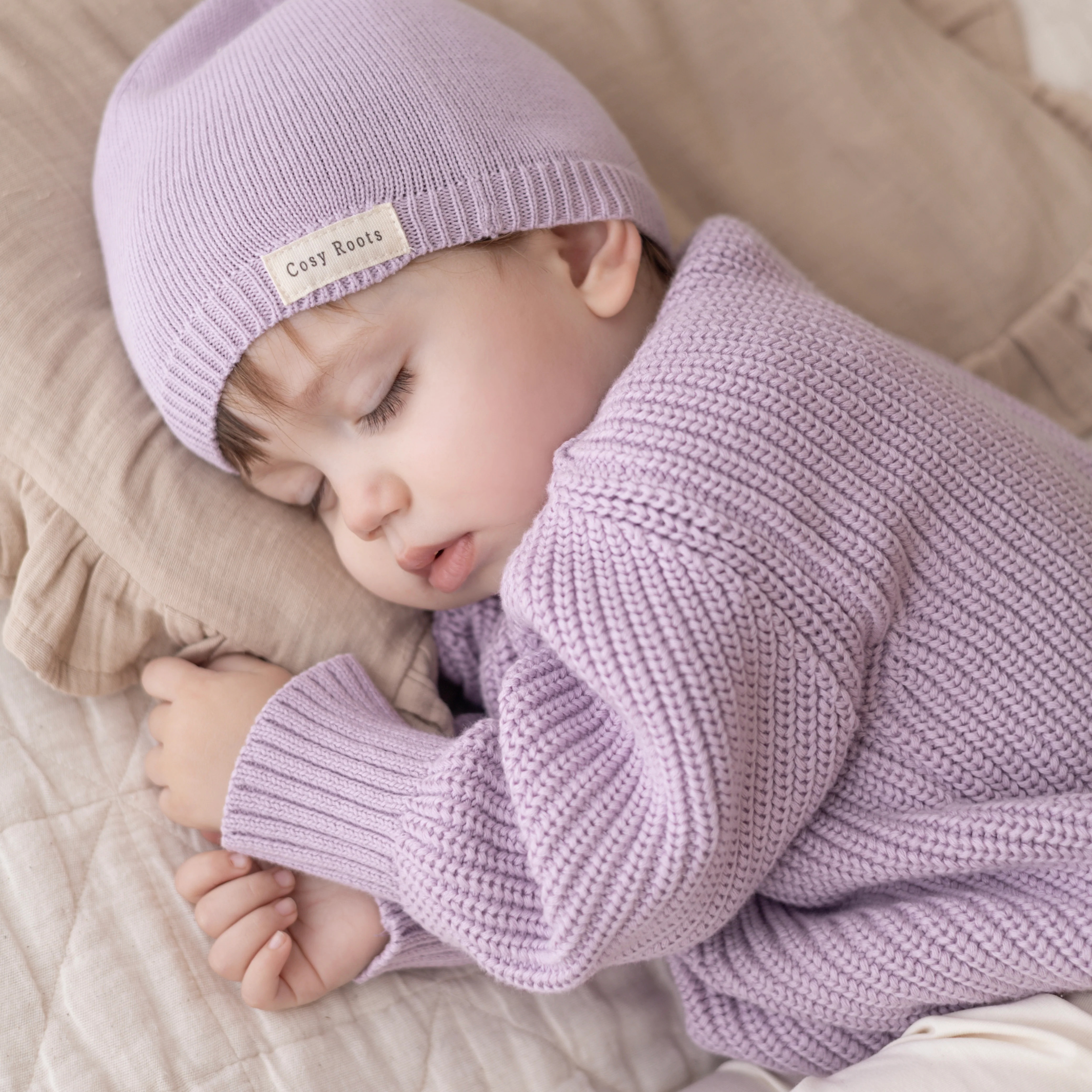 Organic Oversize Knit Pulli - Lavender - Image 4