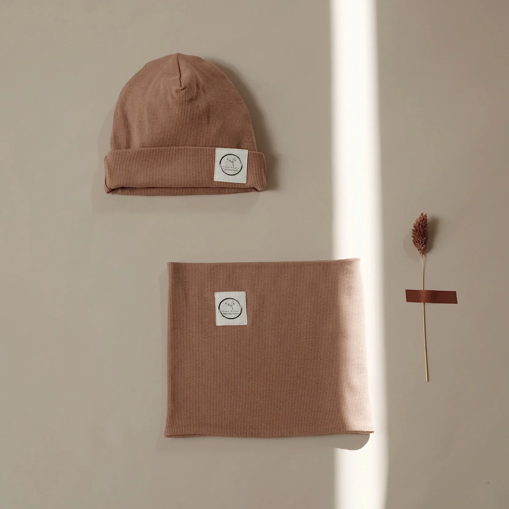 Organic Rib Beanie - Walnut - S A L E - Image 12