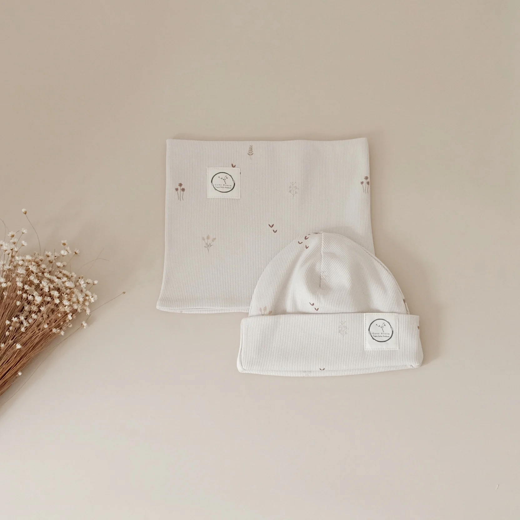 Organic Rib Beanie - Wildflowers - Image 7