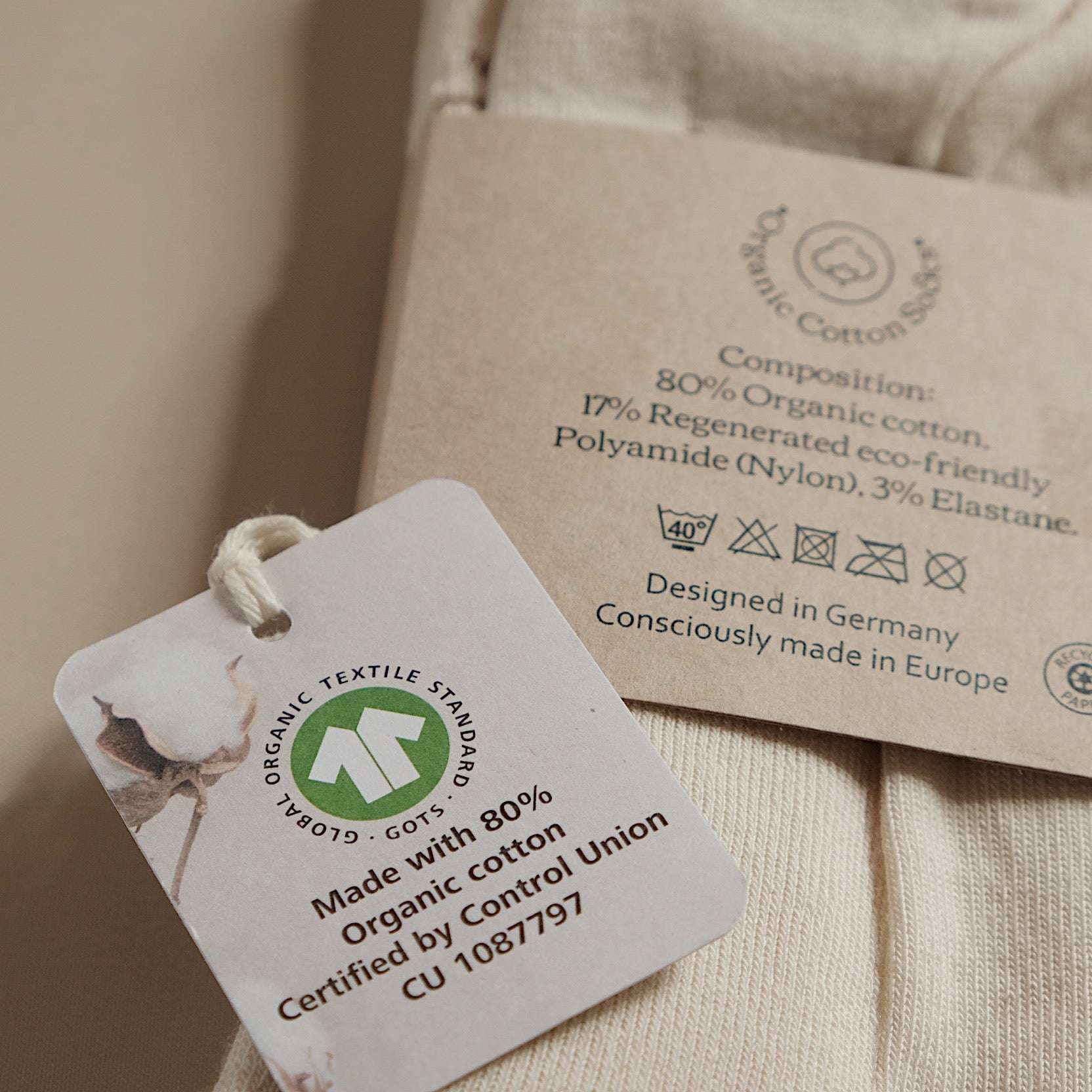 Organic Socks - JUNIOR - Sand - Image 9