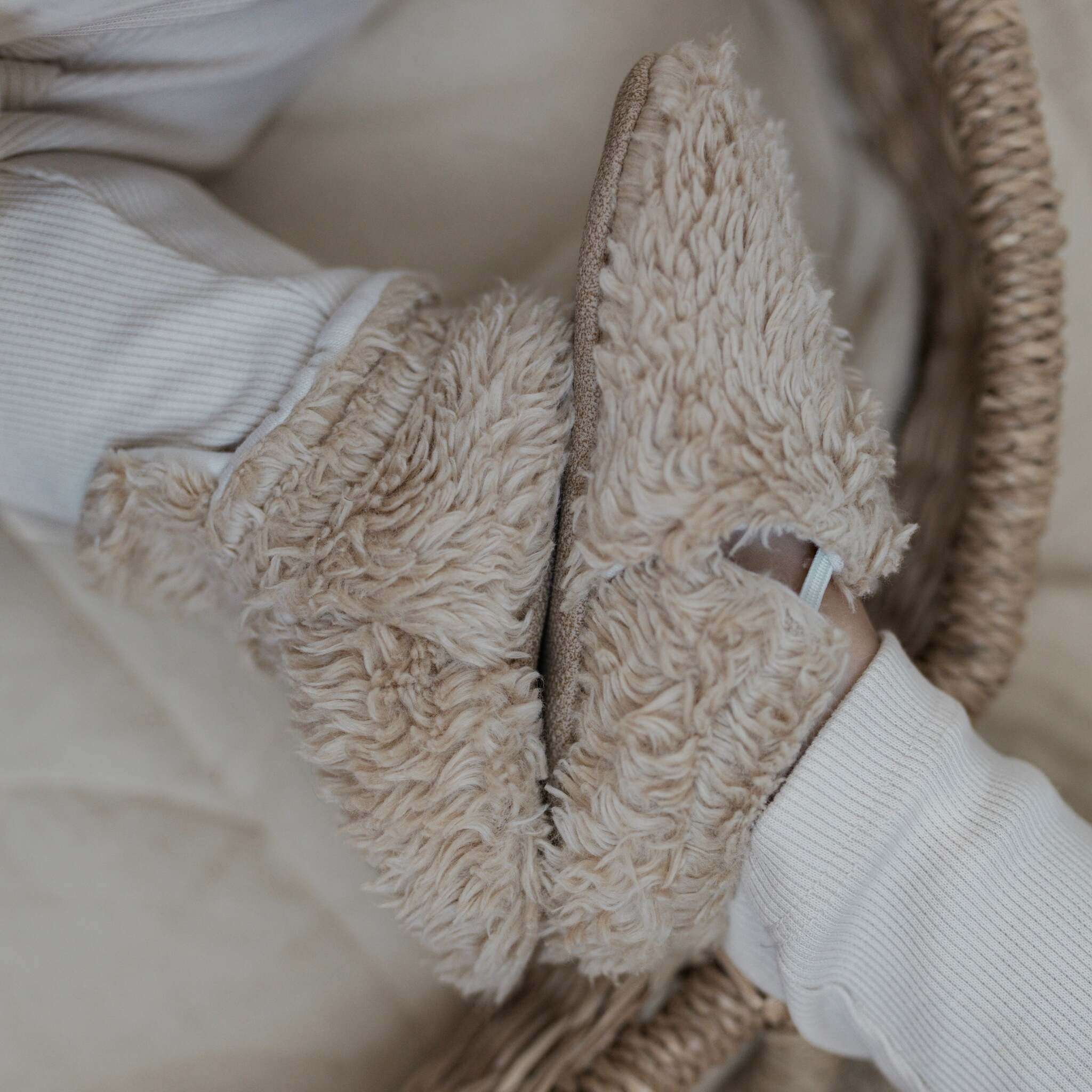 Organic Teddy Booties - Cream - SALE - Image 9