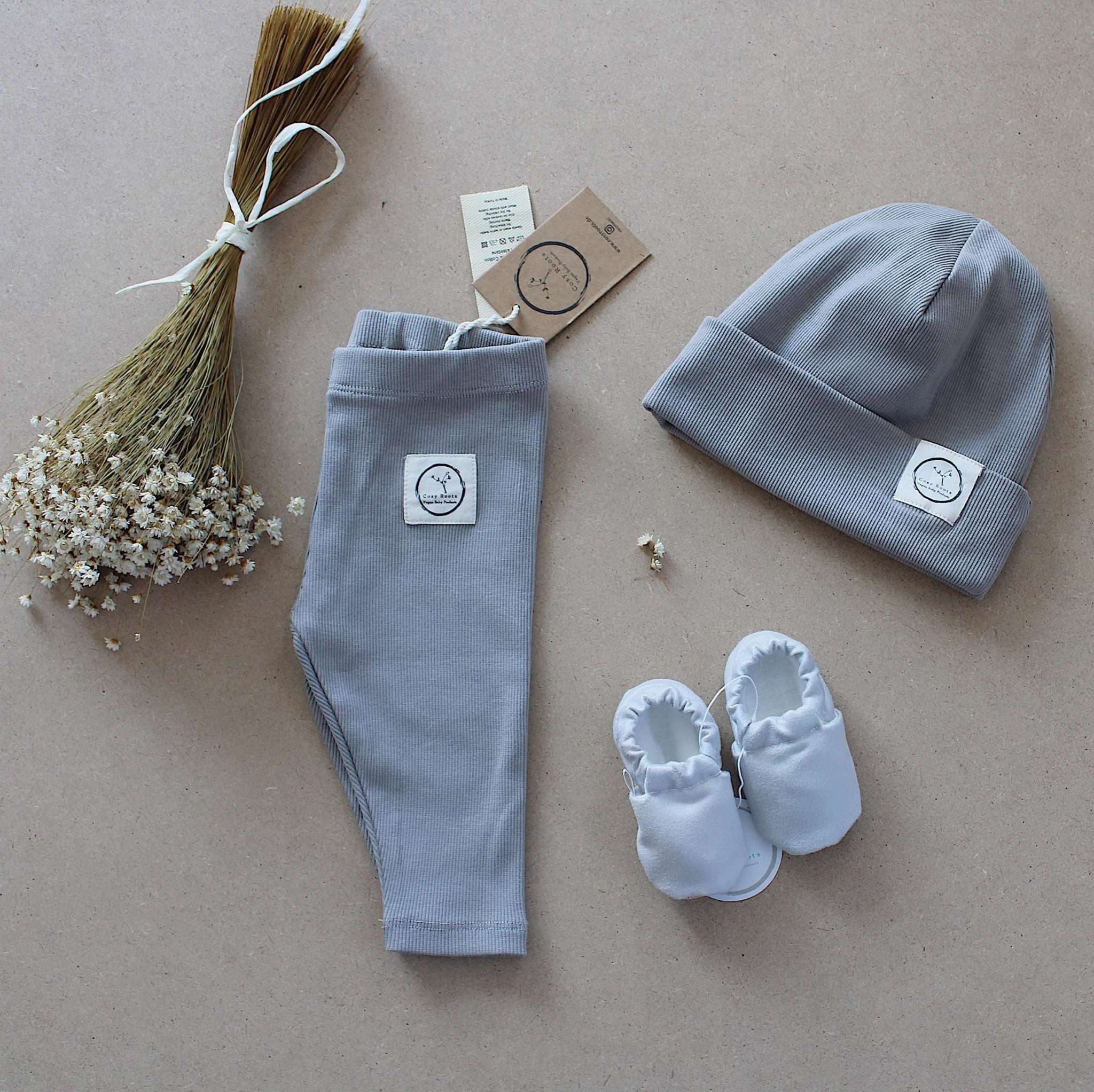 Organic Rib Leggings - Grey - S A L E - Image 7