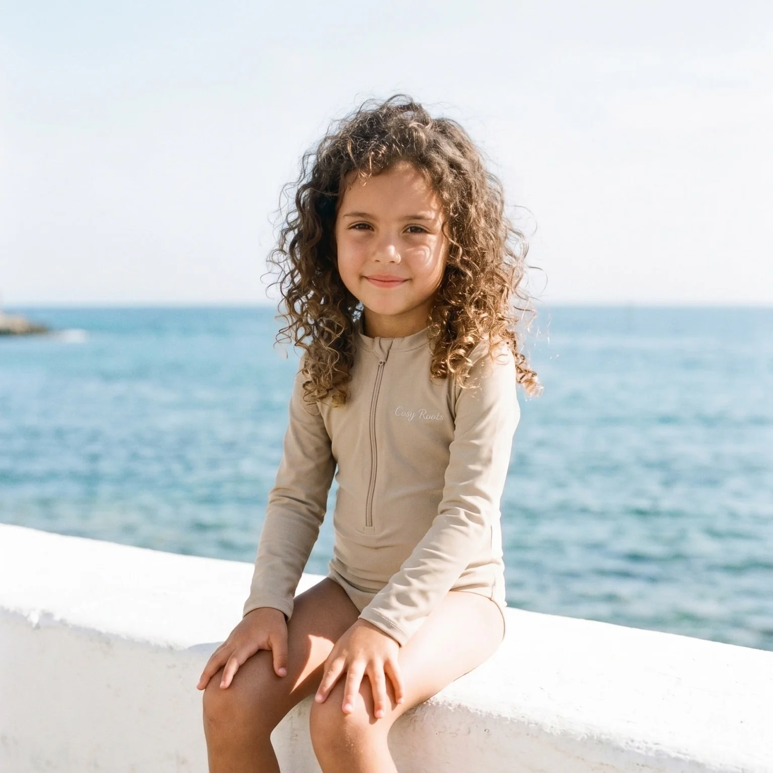 Sustainable UV Longsleeved Bathing Suit - Caramel (UV STANDARD 801)