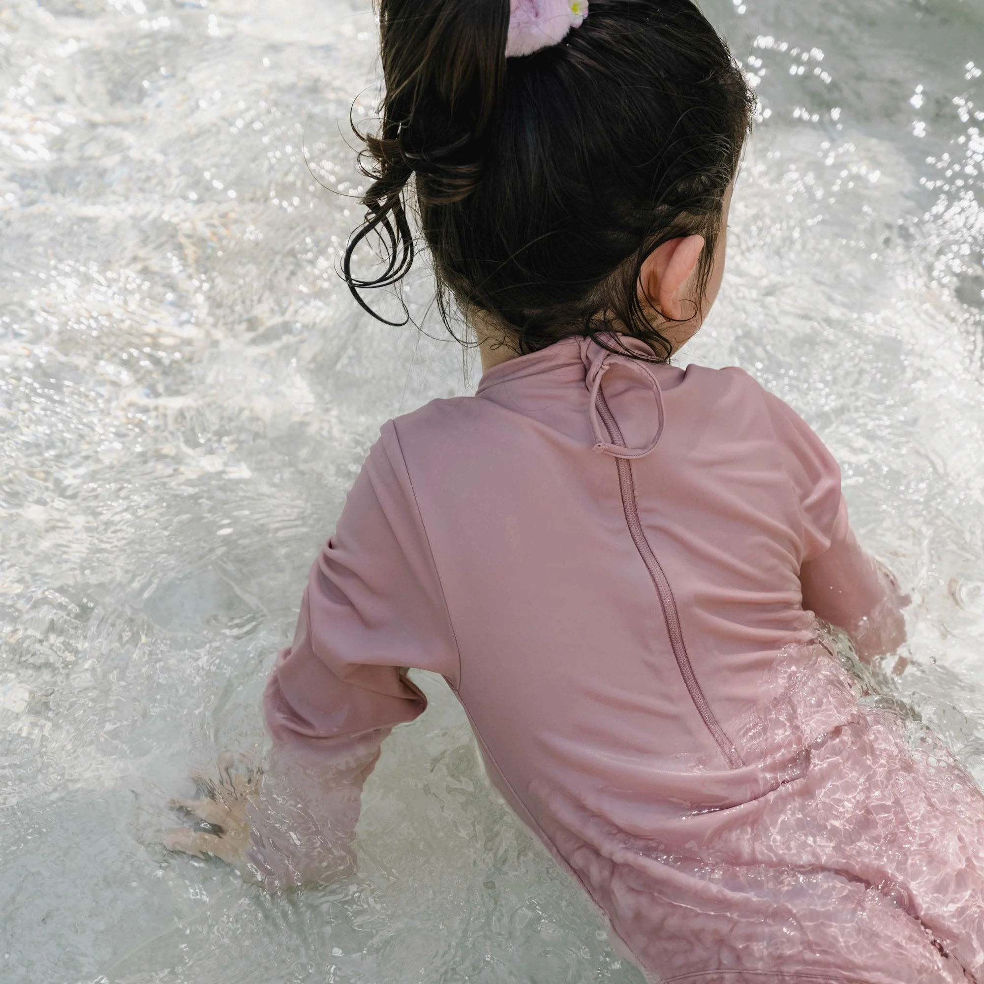 Sustainable UV Longsleeved Bathing Suit - Dusty Rose (UV STANDARD 801) - Image 5
