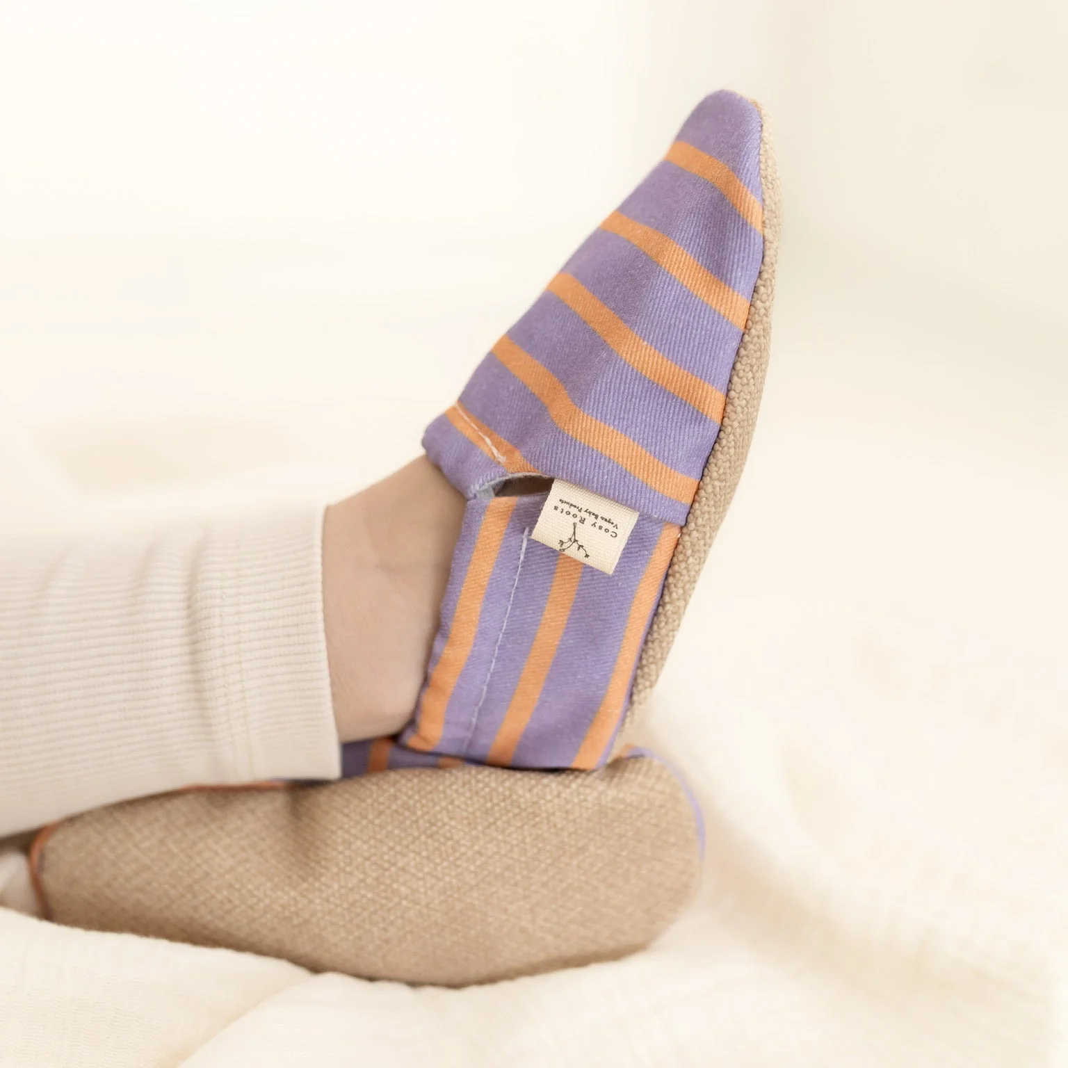 Vegan Shoes - Sunset Sorbet (lavender/orange striped) - Image 4