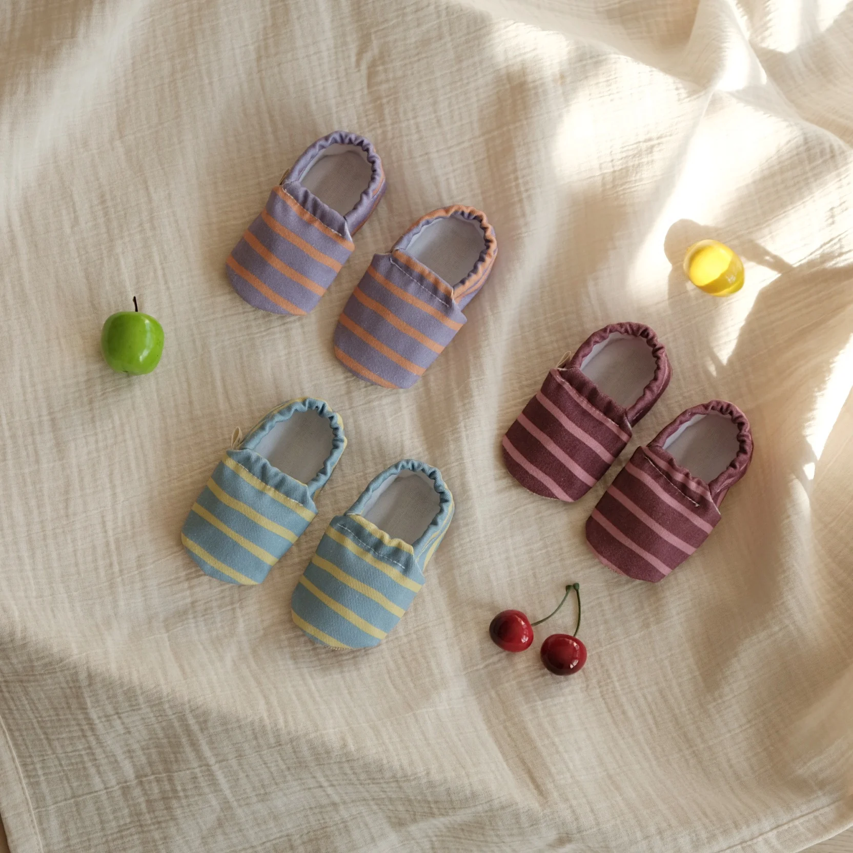 Vegan Shoes - Sunset Sorbet (lavender/orange striped) - Image 8